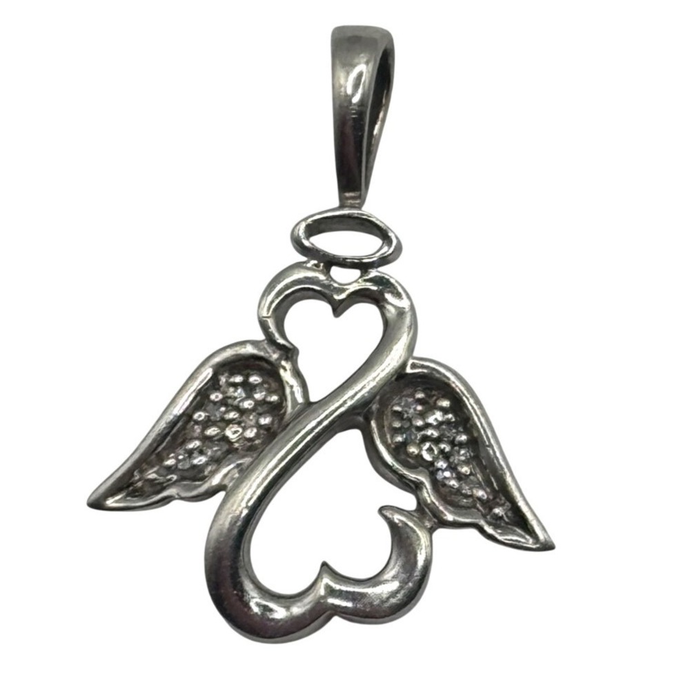 Jane‎ Seymour Open Heart Angel Sterling Silver Pendant JWBR 925